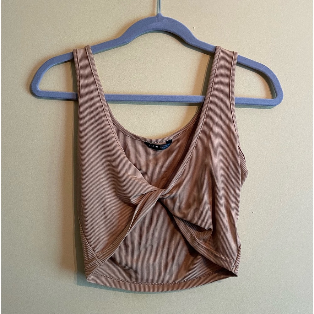 brown criss cross tank top
